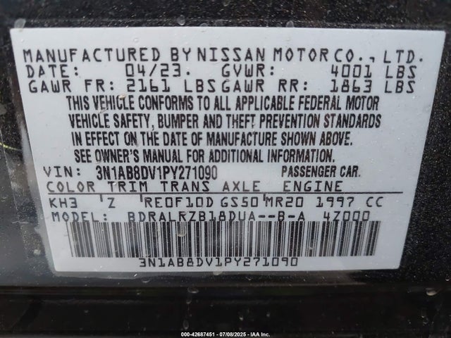 Nissan 2023 2023 3N1AB8DV1PY271090 Image 9
