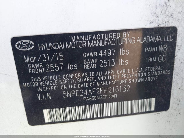 5NPE24AF2FH216132 Hyundai dohc gdi theta-ii