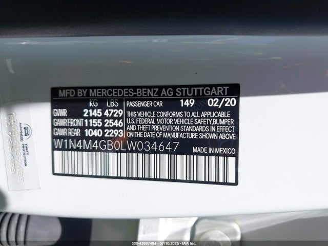W1N4M4GB0LW034647 Mercedes-Benz m260