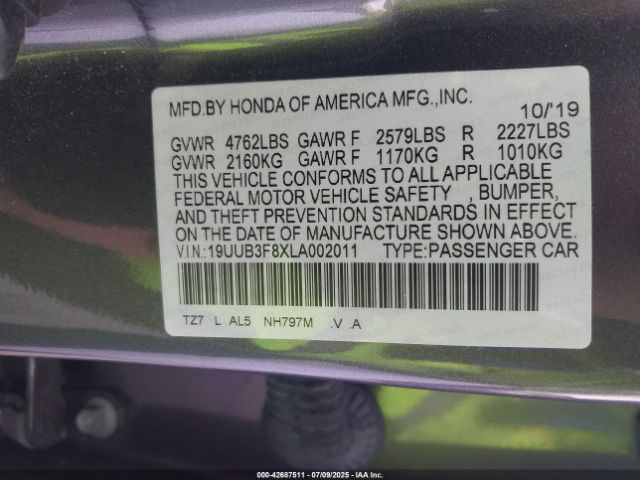 2020 ACURA TLX 19UUB3F8XLA002011 Photo 8