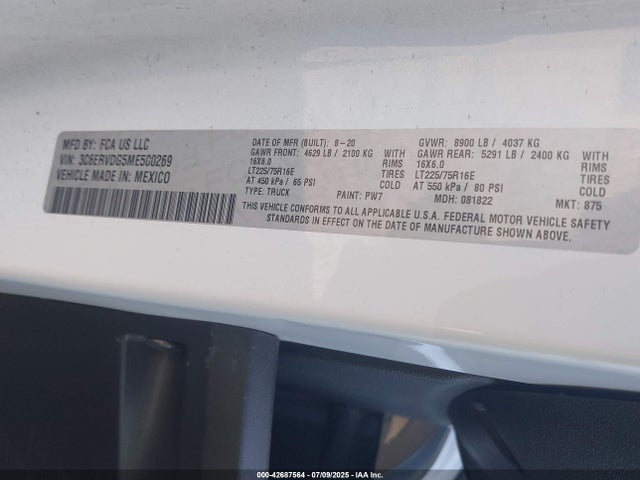 RAM 2021 2021 3C6ERVDG5ME500269 Image 9