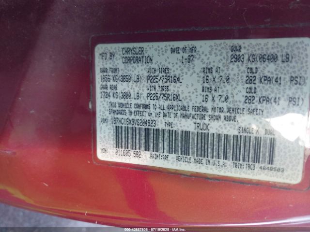 1997 DODGE RAM 1500 1B7HC16X3VS204923 Photo 8