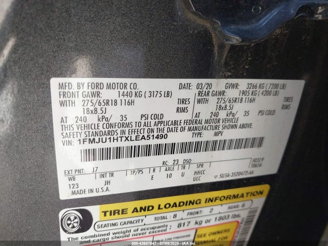 1FMJU1HTXLEA51490 Ford 3.5l gtdi