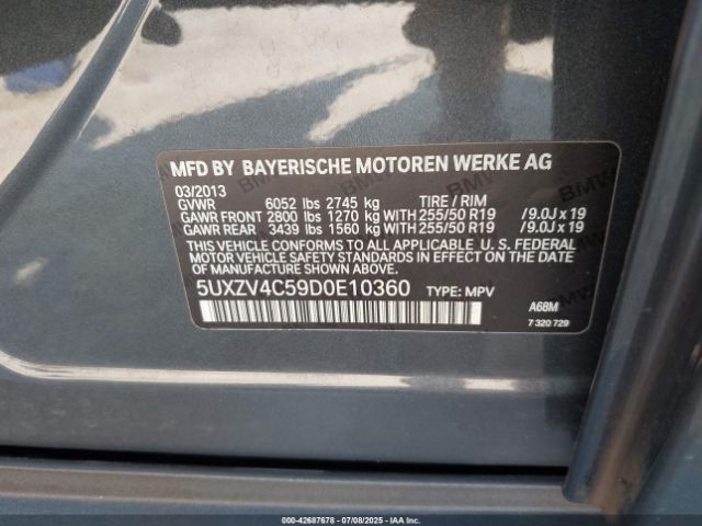 2013 BMW X5 5UXZV4C59D0E10360 Photo 8