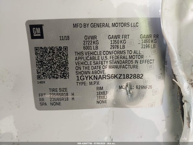 2019 CADILLAC XT5 1GYKNARS6KZ182882 Photo 8