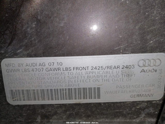 2011 AUDI A4 WAUEFAFL8BN014081 Photo 8