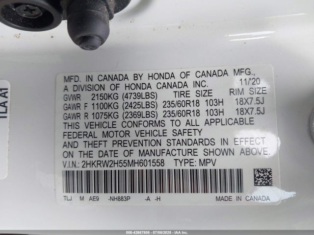 Honda l15be 2021 2HKRW2H55MH601558 Image 9