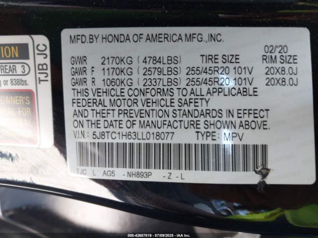 2020 ACURA RDX 5J8TC1H63LL018077 Photo 8