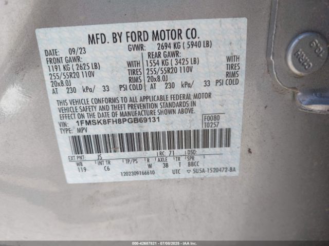 2023 FORD EXPLORER 1FMSK8FH8PGB69131 Photo 8