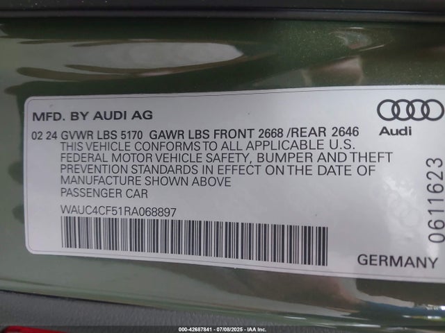 Audi 3.0 tfsi 2024 WAUC4CF51RA068897 Image 9