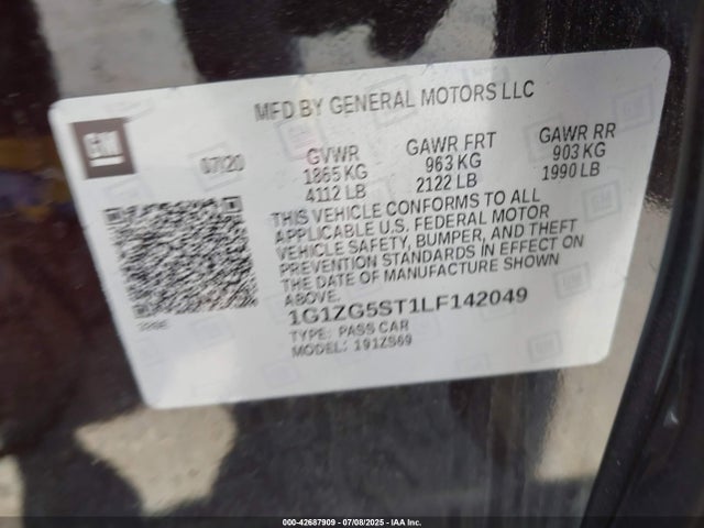 1G1ZG5ST1LF142049 Chevrolet lfv - direct injection, variable valve timing, gen 1