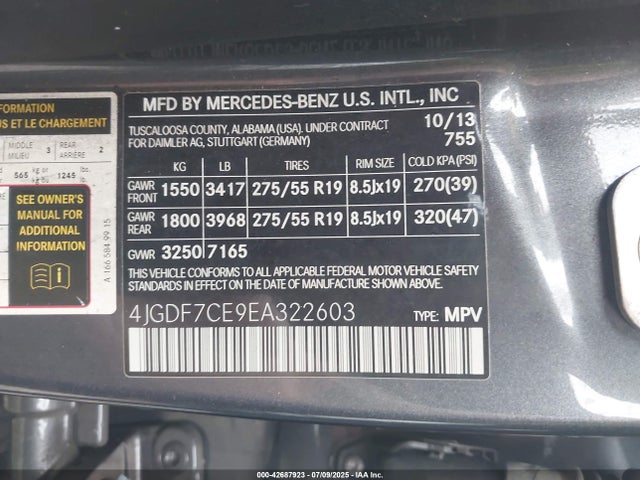 4JGDF7CE9EA322603 Mercedes-Benz Gl-Class