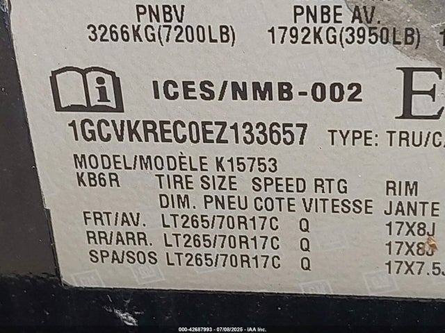 Chevrolet l83 - vvt, afm (active fuel management), aluminum 2014 1GCVKREC0EZ133657 Image 9
