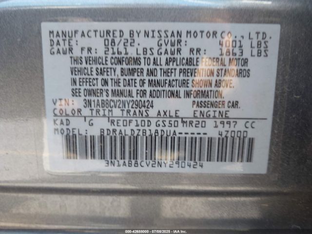 2022 NISSAN SENTRA 3N1AB8CV2NY290424 Photo 8