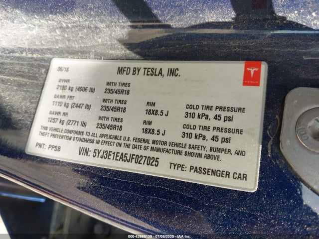 2018 TESLA MODEL 3 5YJ3E1EA5JF027025 Photo 8