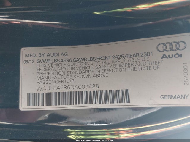2013 AUDI A5 WAULFAFR6DA007488 Photo 8
