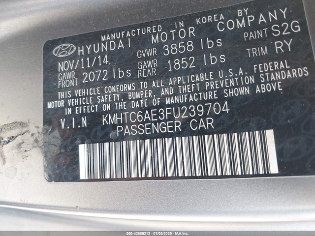 Hyundai dohc t-gdi gamma 2015 KMHTC6AE3FU239704 Image 9