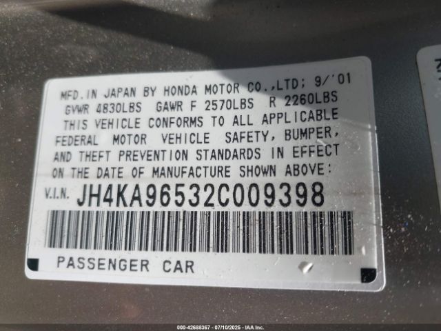 2002 ACURA RL JH4KA96532C009398 Photo 8