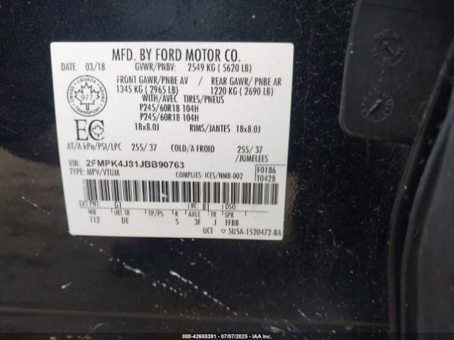 2018 FORD EDGE 2FMPK4J81JBB90763 Photo 8
