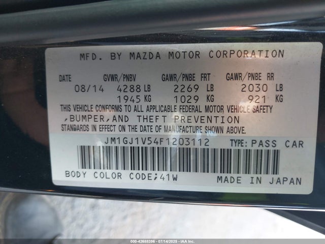 JM1GJ1V54F1203112 Mazda MAZDA6