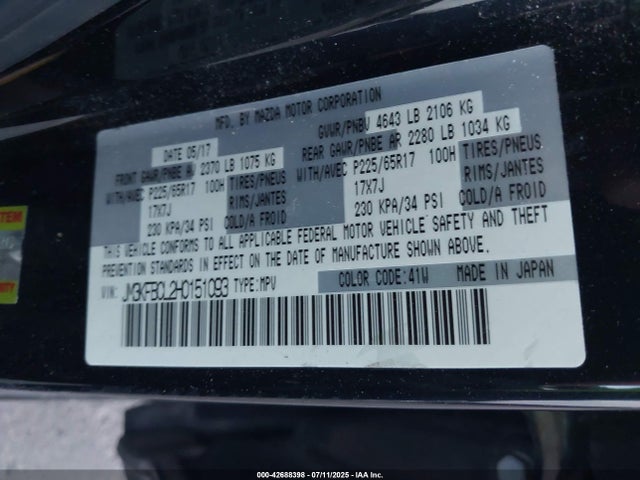 Mazda py 2017 JM3KFBCL2H0151093 Image 9