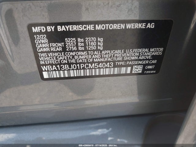 WBA13BJ01PCM54043 BMW 530I