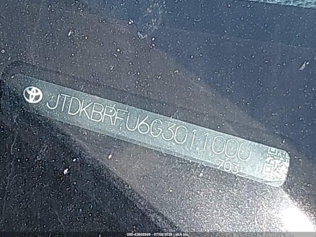JTDKBRFU6G3011000 Toyota 2zr-fxe,1nm