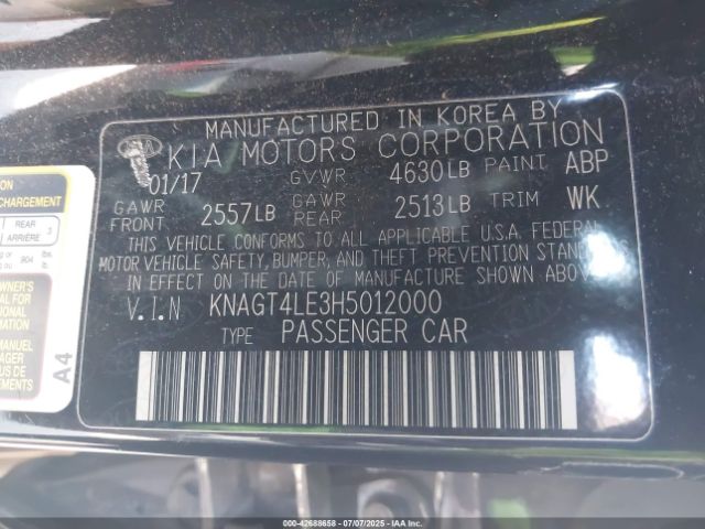 2017 KIA OPTIMA HYBRID KNAGT4LE3H5012000 Photo 8