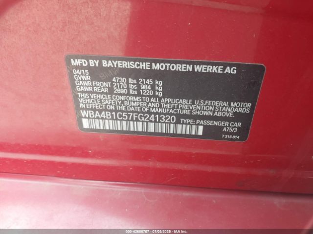 2015 BMW 435I GRAN COUPE WBA4B1C57FG241320 Photo 8