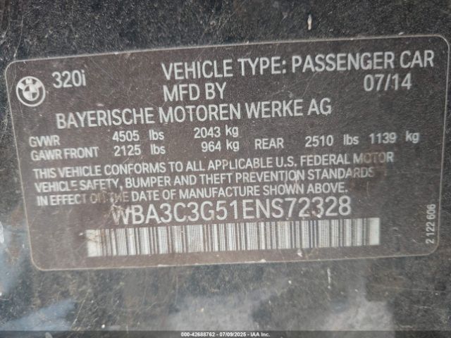 2014 BMW 320I WBA3C3G51ENS72328 Photo 8