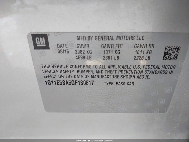 1G11E5SA5GF130817 Chevrolet Malibu Limited Ltz