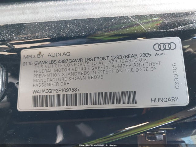 2015 AUDI A3 WAUACGFF2F1097587 Photo 8