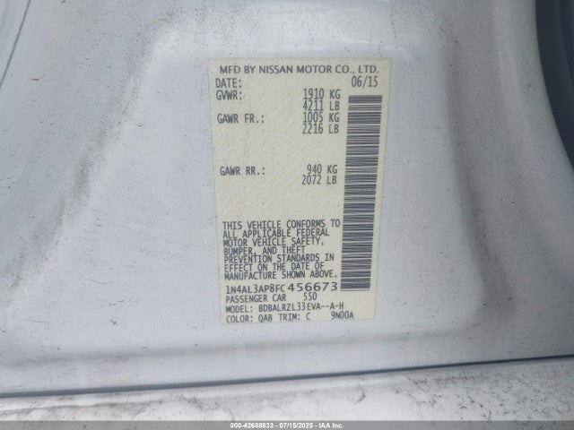 1N4AL3AP8FC456673 Nissan 2015