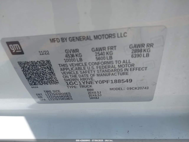 1GC1YNEY0PF188549 Chevrolet l5p