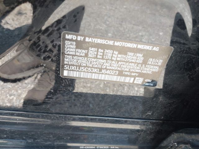 2019 BMW X4 5UXUJ5C53KLJ64023 Photo 8