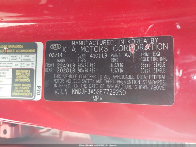 KIA dohc gdi nu 2014 KNDJP3A53E7729250 Image 12