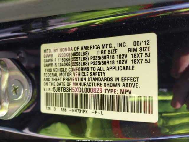 2013 ACURA RDX 5J8TB3H5XDL000828 Photo 8