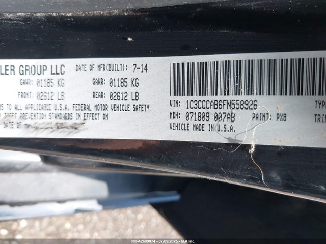 Aukcja sprzedaży 2015 Chrysler 200 Limited, vin: 1C3CCCAB6FN558926, numer aukcji: 42689074