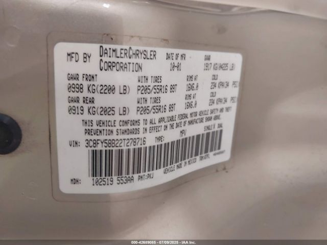 2002 CHRYSLER PT CRUISER 3C8FY58B22T278716 Photo 8
