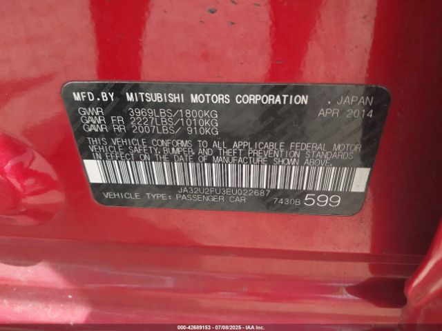 2014 MITSUBISHI LANCER JA32U2FU3EU022687 Photo 8
