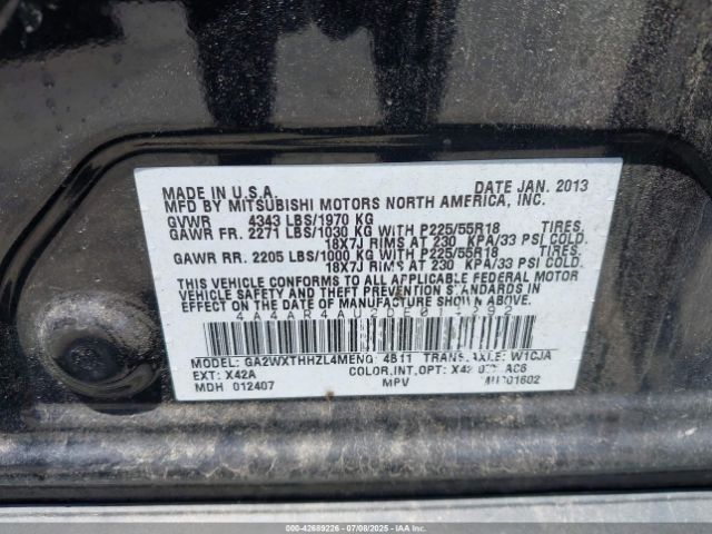 2013 MITSUBISHI OUTLANDER SPORT 4A4AR4AU2DE014292 Photo 8