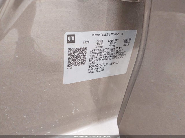 1G1ZD5ST1PF189502 Chevrolet lfv