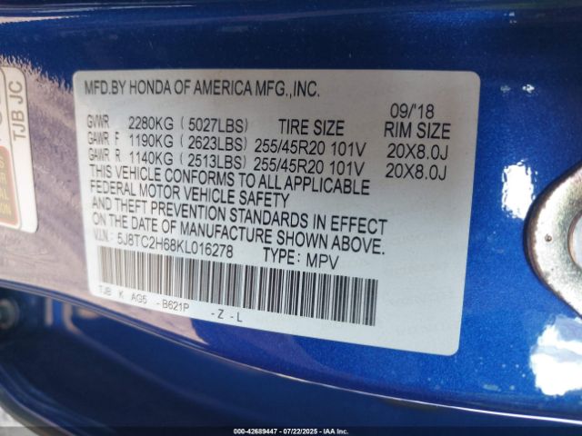 2019 ACURA RDX 5J8TC2H68KL016278 Photo 8