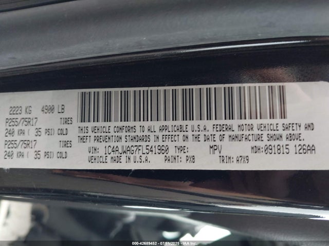 1C4AJWAG7FL541960 Jeep Wrangler