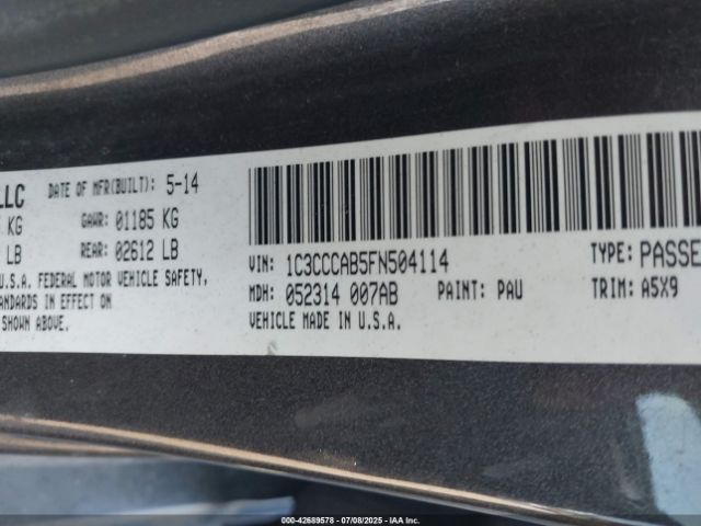 2015 CHRYSLER 200 1C3CCCAB5FN504114 Photo 8