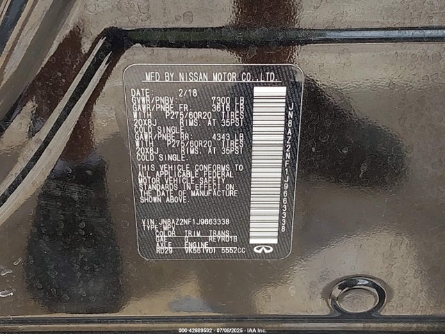 JN8AZ2NF1J9663338 Infiniti QX80