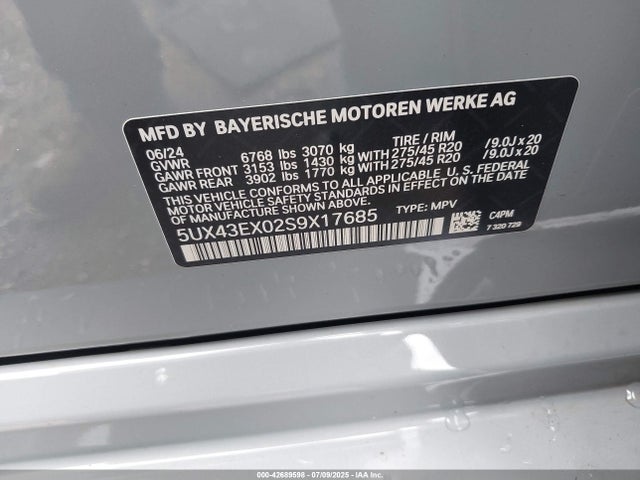 5UX43EX02S9X17685 BMW 2025