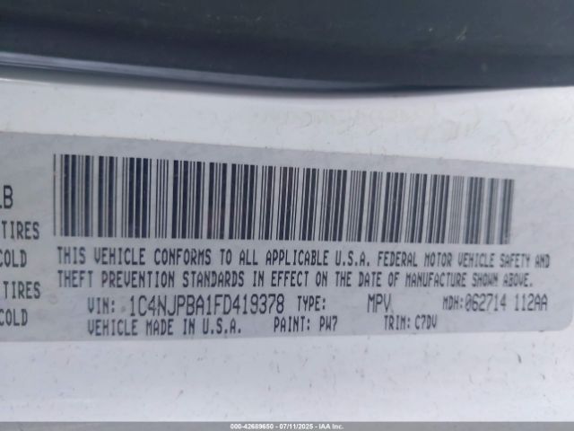 2015 JEEP PATRIOT 1C4NJPBA1FD419378 Photo 8
