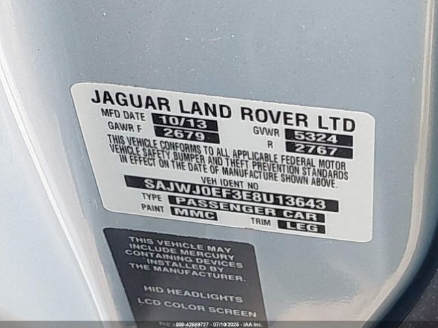 2014 JAGUAR XF SAJWJ0EF3E8U13643 Photo 8