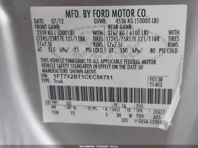 2012 FORD F-250 1FT7X2BT1CEC56751 Photo 8